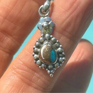 Elegant sterling silver 925 copper turquoise Pendant